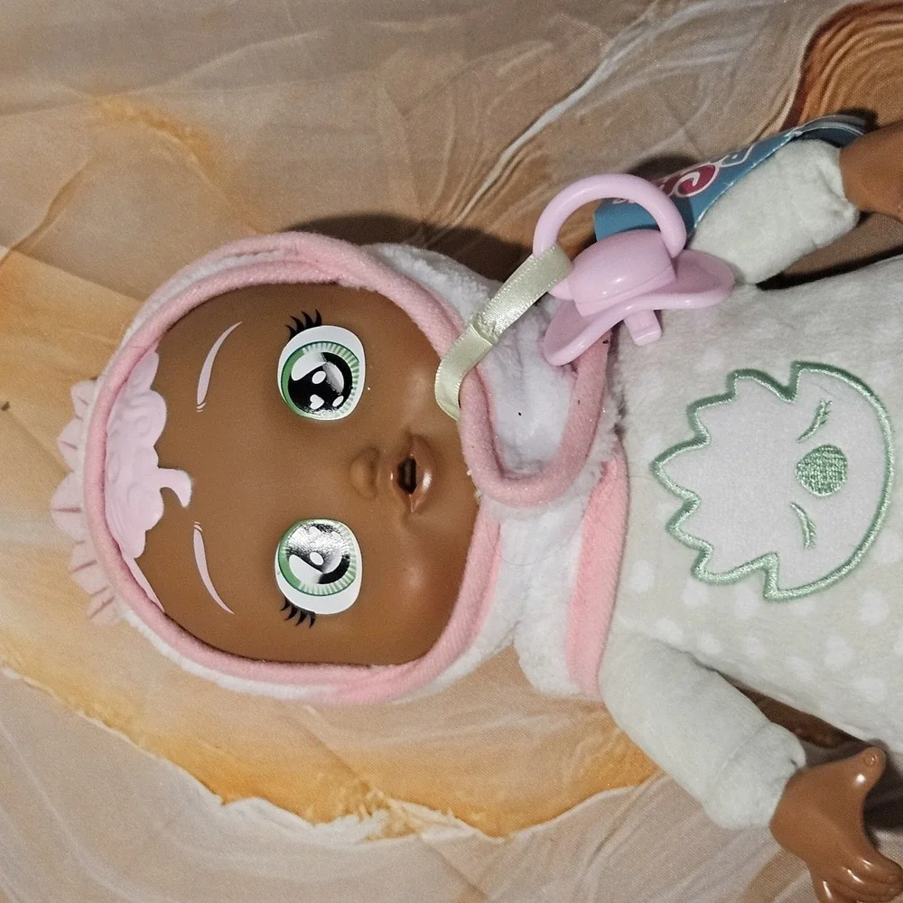 Cry Babies Tiny Cuddles Doll Lot 2 Penguin & Pink Hood Baby Dolls